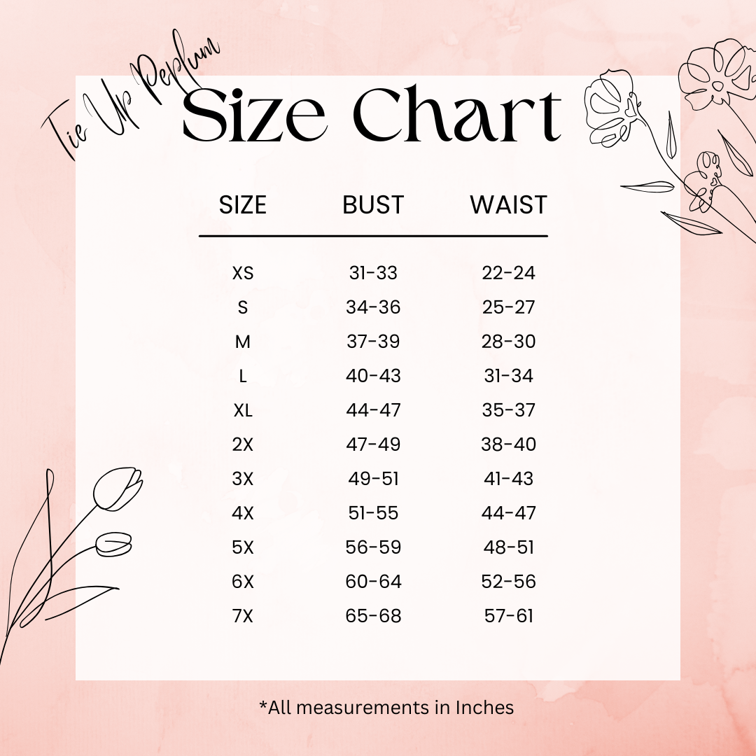 Adult Tie Up Peplum - Pre Order - Round 17