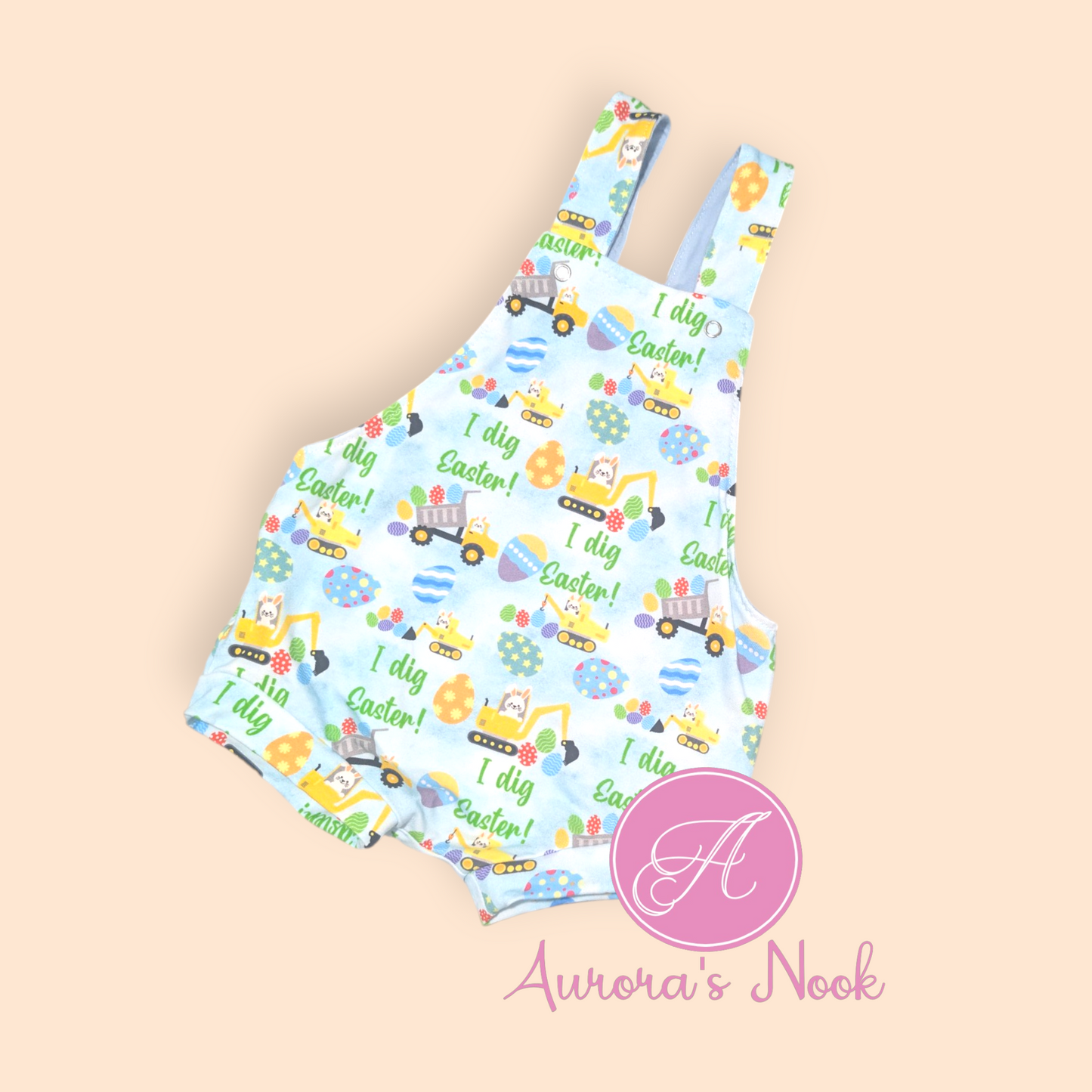 I Dig Easter Shortie Overalls