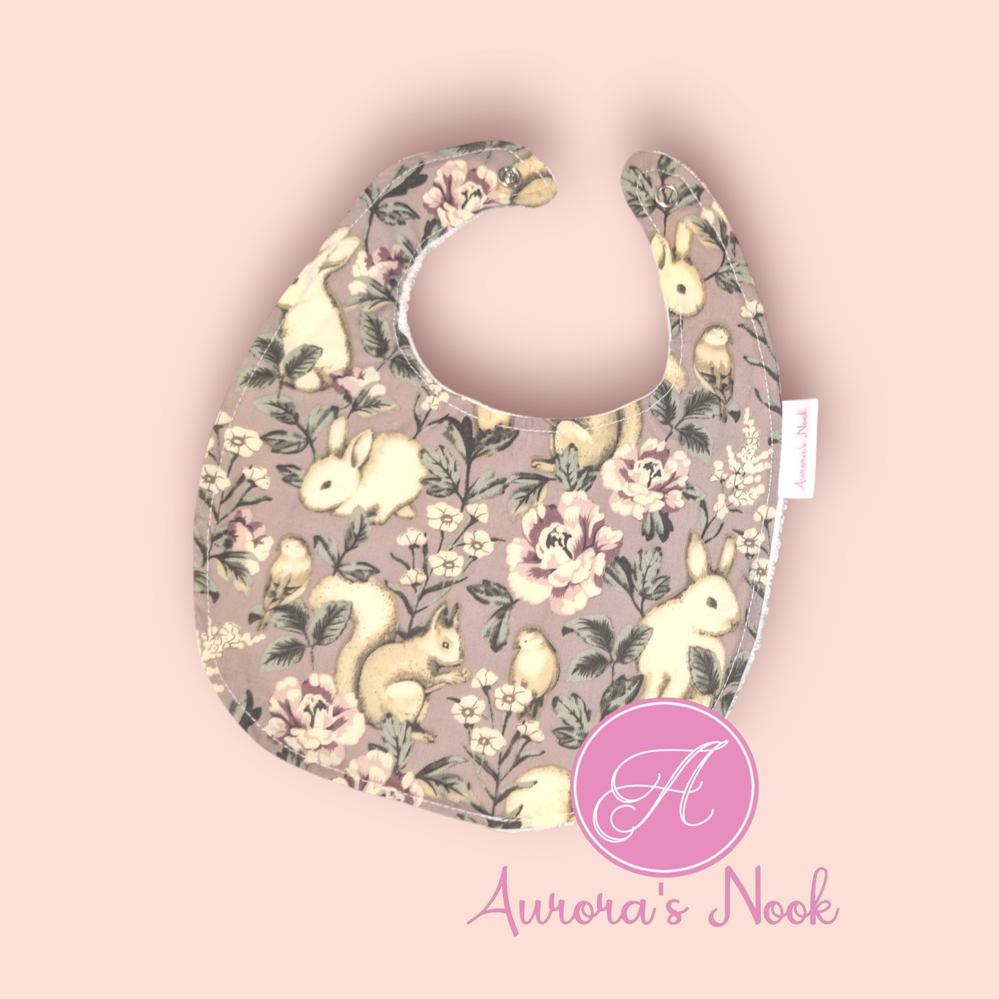Floral Bunny Easter Bib